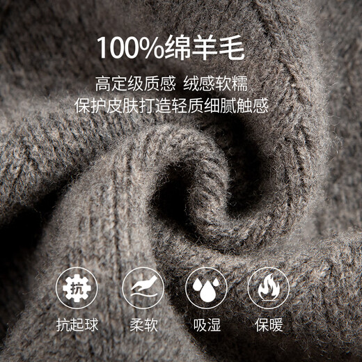 Shanshan 100% sheep wool cardigan men's long-sleeved autumn and winter business casual round neck jacquard bottoming pullover