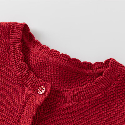 DAVE&BELLA baby girl knitted mesh skirt children's sweater dress fashionable baby girl skirt spring New Year's children's skirt red ready stock 120 cm (recommended height 110-120cm)