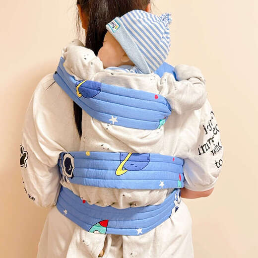 CLCEY四川宝宝外出绑带简易后背老式背巾传统背小孩的背带婴儿童背绳子 全棉梦想太空（长5米宽7厘米）