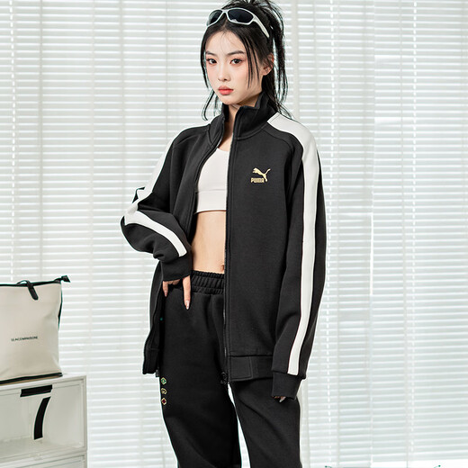PUMA (PUMA) Jacke für Männer und Frauen, neuer Herbst Klassiker T7 Spleiß Top atmungsablöser Casual Clothes Running Sportswear Strick Jacke 625831-01 XL