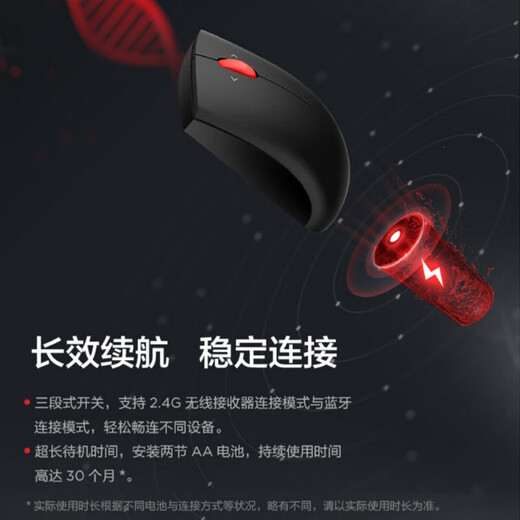 ThinkPad联想 无线蓝牙双模鼠标 经典小红点 笔记本 台式机办公鼠标 适配ThinkBook笔记本电脑 黑色