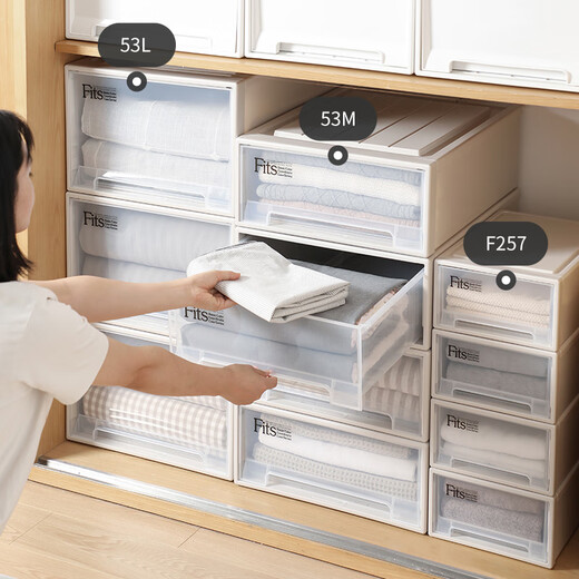 TENMA Japanese Tenma Plastic Drawer Storage Box Baby Wardrobe Clothing Organizing Underwear Storage Box Pants Storage Box F3923-Light Khaki (Made in Japan) 2 packs