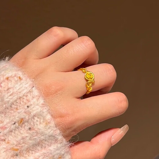 Yulong Mirror Snake and Rose Gold Ring 999 Pure Gold Zodiac Snake Niche Design Zodiac Year Ring Birthday Gift Gold Approximately 3.1g-3.2g. If the weight exceeds the limit, the opening will be adjusted.