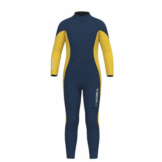 Changsang wetsuit men's trendy diving long-sleeved thermal suit 3mm jumpsuit for men and women thickened cold-proof snorkeling winter bright yellow back zipper wetsuit 3mm surfing wetsuit M M16YE2