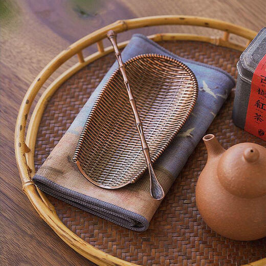 Liangqiao Chaze two-piece set for tea appreciation, tea spoon, tea spoon, tea spoon, tea saucer, tea spoon, tea kung fu tea set, tea ceremony accessories, dustpan, tea spoon (bronze)