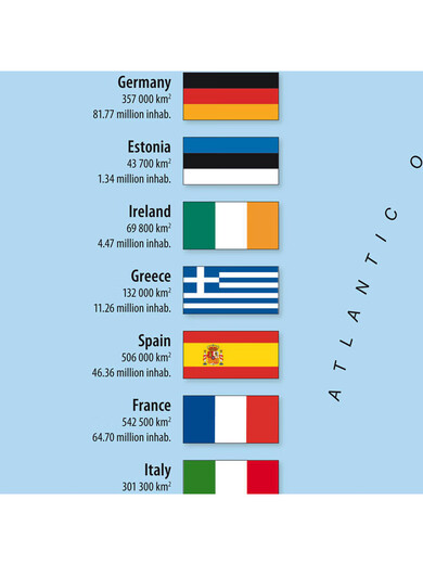 Кантри с масло -массовом волокном European Union Map Company.