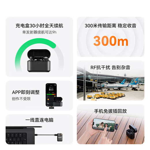 Mammoth Mammoth Microphone Wireless Lavalier Microphone LARK M2 One to Two MOMA Lavalier Microphone No Logo Hidden Microphone Wireless Microphone Anchor Special LARK M2 One to Four with Charging Box