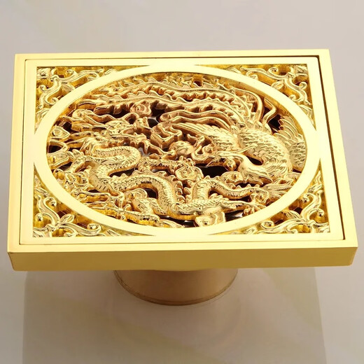 
Ouwei Ou gold copper deodorizer tee-way floor drain thick core bathroom sewer shower washing machine wet dry area copper gold 6624 water sealing dual-use model