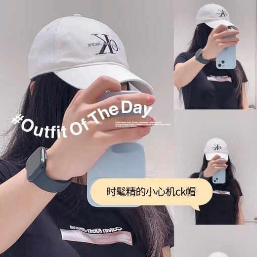 CK summer CK denim peaked cap for men and women Korean version of the letter new baseball cap fashion versatile small hat black and white small letters ck adjustable 55cm-61cm