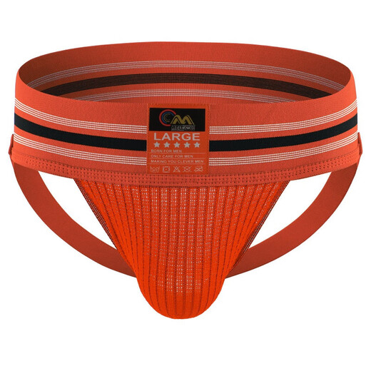 Clever -Menmode Europäischer und amerikanischer Männer Sport Tanga Wide Gürtel atmungsaktive große Bag Bag Hüfte Doppelte Ticks Weiß 1 Streifen L (80-87 cm)