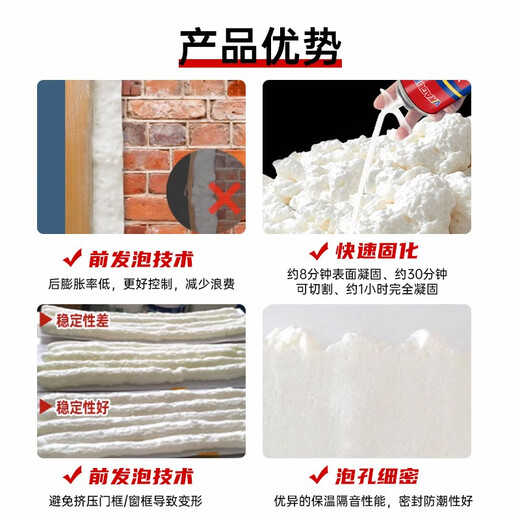VIKAGU foam adhesive A2 grade hardness polyurethane foam caulking agent foam adhesive door and window filling barrel integrated VPU300 900g