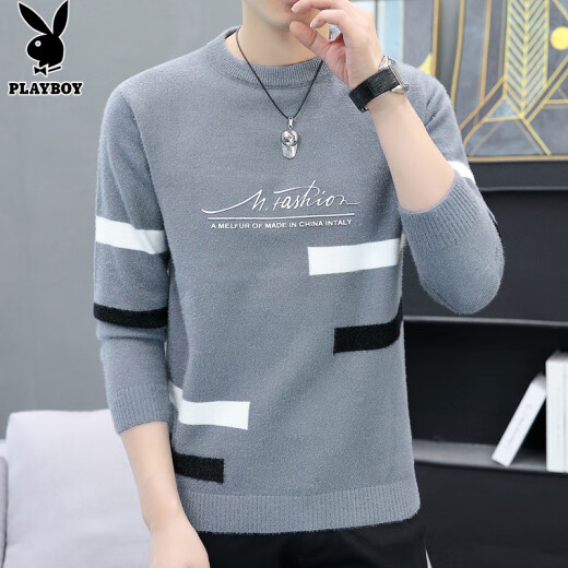 Playboy (Playboy) Pullover Herrenpullover Herrenjacke Winter Trendy Nerme warme Faden Basishirt Blau XL