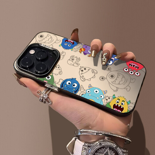 江铭 适用苹果16Pro手机壳iphone16Pro保护套全包防摔男女款创意保护壳彩银壳多色小怪兽