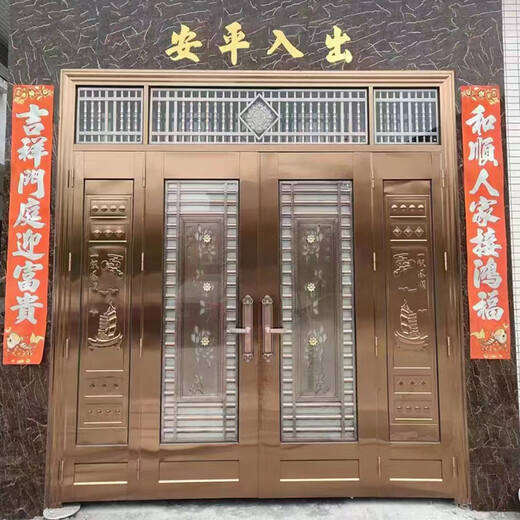 JRB家瑞堡四开门大门家用304不锈钢门防盗大门入户门别墅进户乡村不锈钢门 四开大门款式11