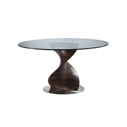 Tempered glass dining table black walnut wood round modern designer living room dining table minimalist square art black walnut round table 13575cm