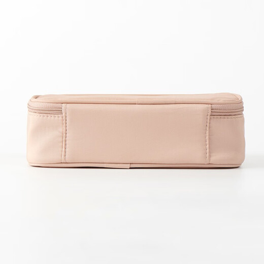 MUJI Cosmetic Bag Storage Bag Portable Toiletries Bag Storage Bag Home Travel Beauty Tool Set Wide Mouth/Length 13 Width 9 Thickness 4cm/Pink Beige 1 Count