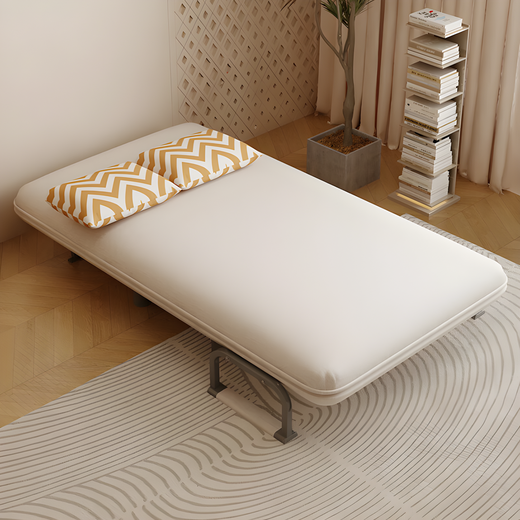 Canapé-lit à double usage pliable simple salon tissu bureau déjeuner pause simple chambre détachable bleu clair [65 * 190cm] [Tissu pliant canapé-lit]