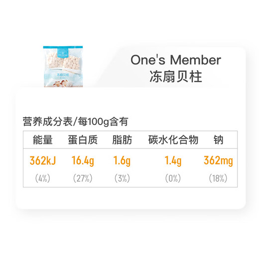 One s Member Seafood Ingredients Healthy Light Frozen Scallops 600g