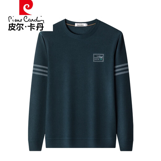 皮尔卡丹（pierre cardin）圆领卫衣男春秋新款长袖t恤休闲打底衫男装上衣针织 833卡其色【长袖】 薄款 M 165建议100-120斤