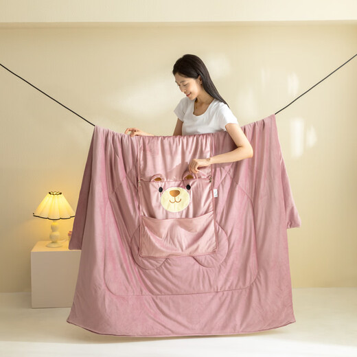 Hengyuanxiang Multifunctional Baby Velvet Pillow Quilt Two-in-One Car Pillow Blanket Nap Blanket Office Lunch Blanket Wombat-Bean Paste Color 50cm*50cm Expand 150*190cm