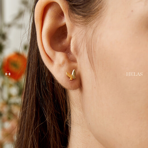 Helas Hera Monet Garden Series 18K Gold Earrings Butterfly Earrings Girls Birthday Gift Simple Earrings Not Blackened 18K Gold Gold Color