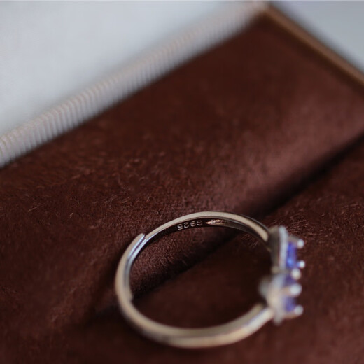 DL 1998 Fat Donglai's same tanzanite ring. Beautiful blue-purple natural gemstone s925 silver ring adjustable for women. Natural tanzanite ring with an adjustable opening.