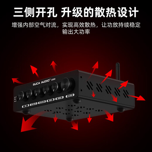 SUCA AUDIO A900 Bluetooth digital power amplifier small HiFi fever-grade audio amplifier home 300W high-power 2.1 subwoofer power amplifier black with free 32V/5A power supply