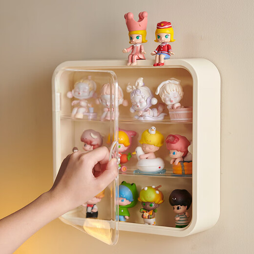 Blind box storage display rack wall-mounted figure bubble display box MA wall-mounted special transparent acrylic display cabinet cream color wall-mounted without punching (1 piece)