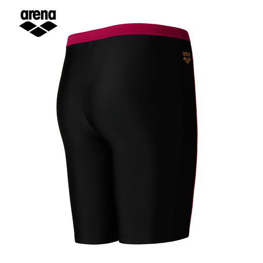 Arina Men's Knee-Longue Swimmink Trunks Five Point Simple Retro Swimmink Trunks Casual Sports Anti-Embarrassing Shorts 5012 Black and Red L