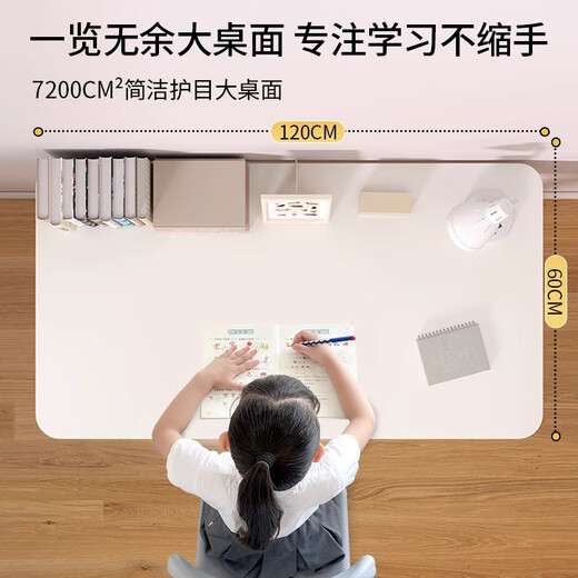 飞旺藤达学生学习桌小学生书桌家用手动升降写字桌椅套装作业简易电脑桌子 【实木桌面】店长推荐款100*60cm