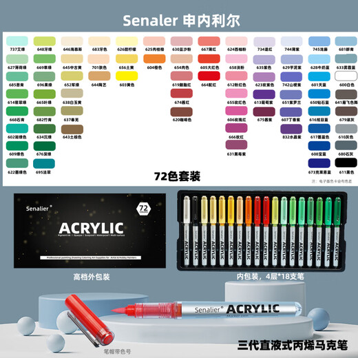 SENNELIERSenalier直液式软头丙烯马克笔色单支自选学生专用不透 679淑灰