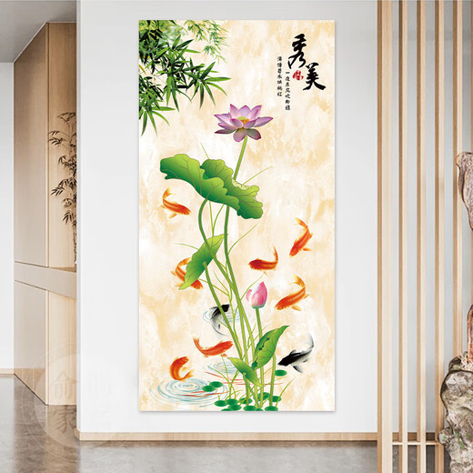 Dincmei Top Creation Beauty New Chinese Entrance Entrance Decoración Decoración Pintura Autoadhesivo Sala de estar Corredor Corredor Pegatinas de pared 3D Pintura de paisaje tridimensional 3d Pintura de paisaje 081. Bamboo Informe de seguridad Ancho de seguridad 30 cm-Altura 60 cm Pintura autoadhesiva [con pegamento en la parte posterior]