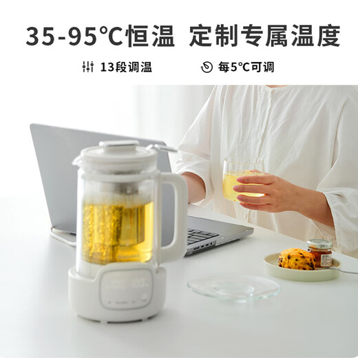 GLASSLOCK double-layer soft sound titanium heating plate health kettle constant temperature kettle office tea kettle 1L household flower tea kettle kettle electric kettle reservation 72h heat preservation