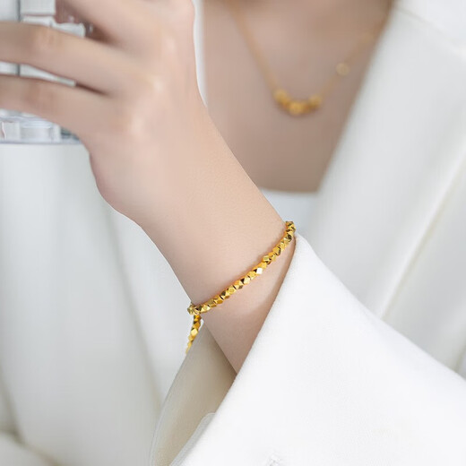 Yuyingsha gold bracelet women's light luxury gold bracelet ins niche light luxury design imitation 18k gold exquisite bracelet for girlfriend Four-leaf clover transfer bead bracelet