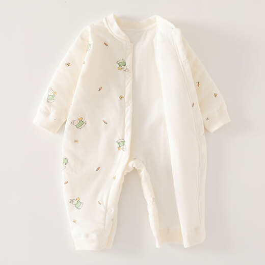 
Seven-picked daisy 40g cotton onesie baby onesie in autumn and winter boneless clothes thin cotton medium-thick climbing clothes one-piece warm outing clothes X6624 rice-bottomed bear strawberry 40g one-piece cotton jacket size 73 (14-16Jin [Jin equals 0.5 kg] suitable)