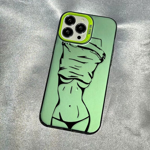尘世游闲适用苹果15promax手机壳新款iphone14感13pro性感女孩12潮牌11创意8plus个性7小众x男女生xs保护xr IMD-炫酷黑-TDL线条美女A15931 iPhone 14 
