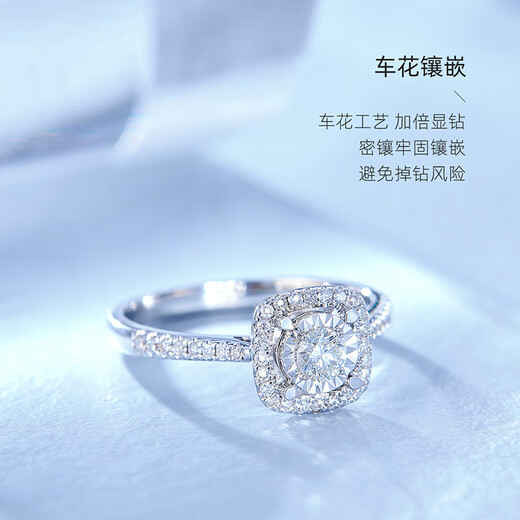 Diamond birthday gift 1 carat effect PT950 platinum diamond ring female proposal wedding diamond ring 15#