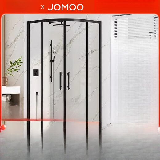 JOMOO fan-shaped small apartment integrated shower room partition dry and wet separation stainless steel bathroom E3 Yahei 1.0*1.0m (height 2m) customized