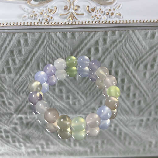 Ouyin chalcedony agate chalcedony bracelet 12mm size multi-treasure beads small fresh gift series chalcedony multi-treasure bracelet (beads 10mm) 18 pieces