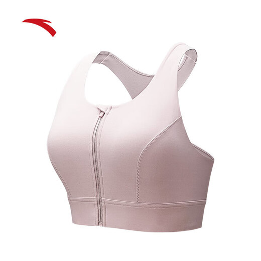 ANTA easy-to-put-on and take-off sports bra high-intensity all-in-one BRA women's 2025 new yoga wear Pilates back bra front zipper healing powder-1 XS (female 155)
