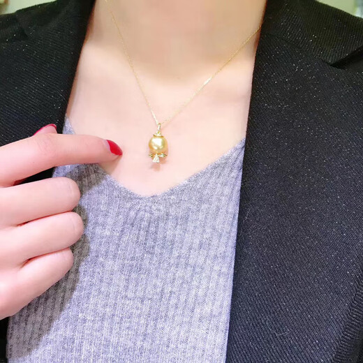 Fat Donglai same style pearl pendant accessories angel DIY925 silver empty support gold concealer necklace pendant for women with round beads gold pendant empty support does not include beads or chain