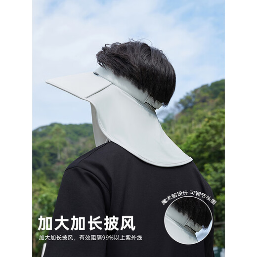 目丸帽子男夏季防晒帽防紫外线遮脸面罩户外太阳帽钓鱼大檐空顶遮阳帽 黑色 【单帽子】