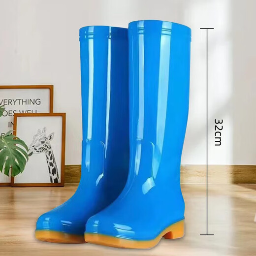 Beiyipin high-top women's rain boots, non-slip water shoes, waterproof shoes for rainy days, mid-top adult rain boots, rubber boots, rain boots for women, summer labor protection 815 purple high tube-thick style (no velvet) 38