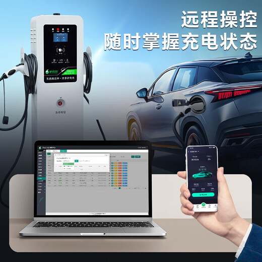 Lvchongchong New Energy Electric Vehicle Charging Pile Charging Station General Community BYD Tesla 7kw/14kw32A Commercial Charging Gun 2ZA7-2 14kW Charging Pile Scan Code + Swipe Card Double Gun 2ZA7-2
