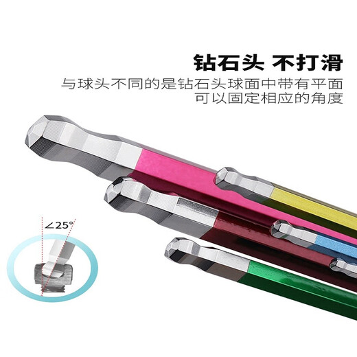 Colored diamond head hexagonal wrench set hexagonal key male feature TLCS7PUTLCS7LCS7 LC-S7