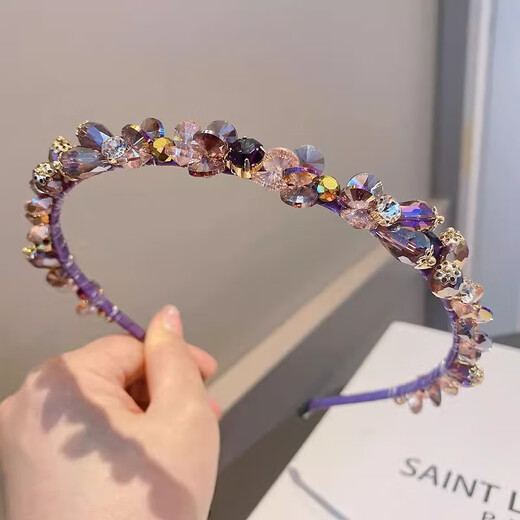 Diebar de diario de cristal Kamalen Diadema hecha a mano Cabello prensado Cabello de hada para la cabeza de cabeza de cabello Mujeres de alta gama 2025 Accesorios para el cabello Regalo de cumpleaños para mujeres con dientes blancos con dientes