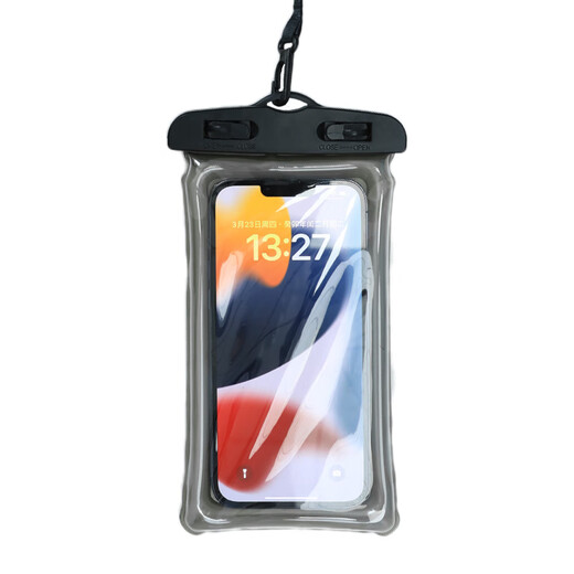ESCASE mobile phone waterproof bag diving cover swimming touch screen waterproof cover takeout express hot spring deep water touch screen suitable for Apple/Huawei/Xiaomi mobile phone delivery lanyard ES-70 black