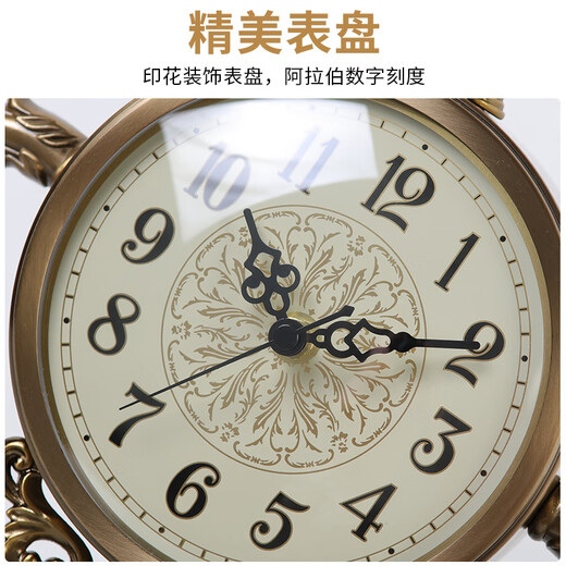 Hanshi (Hense) European metal desk clock living room decoration clock fashionable high-end table clock light luxury quartz clock HD6318 alloy + marble