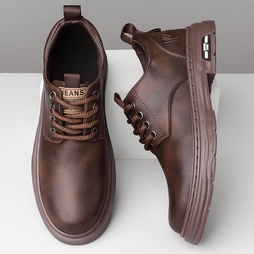 Marke Spezialpreis Cut-off Clearance für Herrenschuhe Casual Lederschuhe Herbst Nonrutsche echte Leder Business Lederschuhe Arbeit Schuhe Männer 9366 Brown Soft Leder Upgrade Modell 40