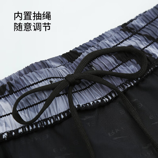 Hongxing Erke (ERKE) swimming trunks men's double-layer anti-embarrassment knee-length pants large size loose beach pants hot spring quick-drying swimsuit